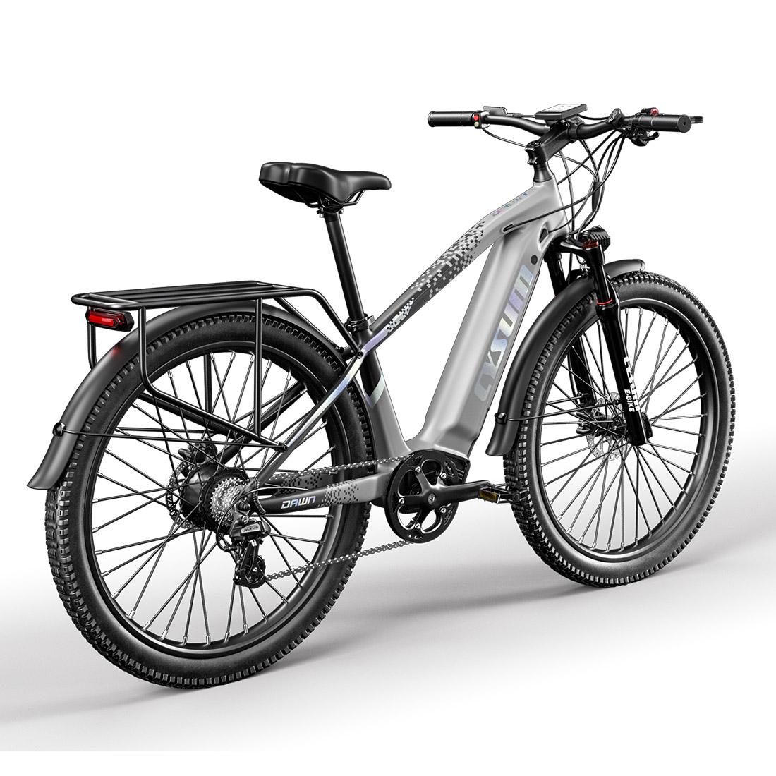 Cysum Speedy 27 Zoll Offroad-Reifen Elektrofahrrad mit Kindersitz 500W Motor 48V14AH Batterie Outdoor-Fahrreifen E-Bike Mountain Elektrofahrrad grau von Joom DACH
