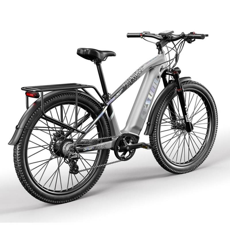 Cysum Speedy 27 Zoll Offroad-Reifen Elektrofahrrad mit Kindersitz 500W Motor 48V14AH Batterie Outdoor-Fahrreifen E-Bike Mountain Elektrofahrrad grau von Joom DACH