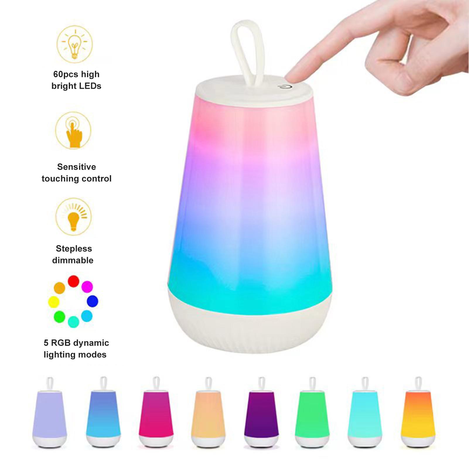 D C5V 3W 60LEDs Touch Control Nachttischlampe Nachtlicht Stufenlos dimmbar Helligkeit einstellbar 5 weiß von Joom DACH