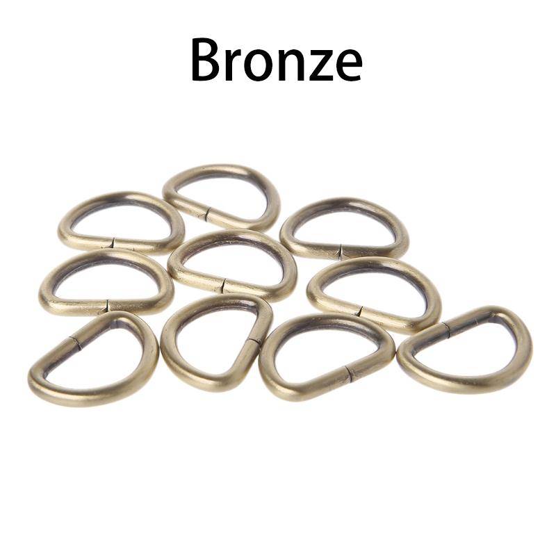 D Ring Metall Gurtband Leder Handtasche Gürtelschnalle Handwerk 10 Stück 16x10mm braun von Joom DACH