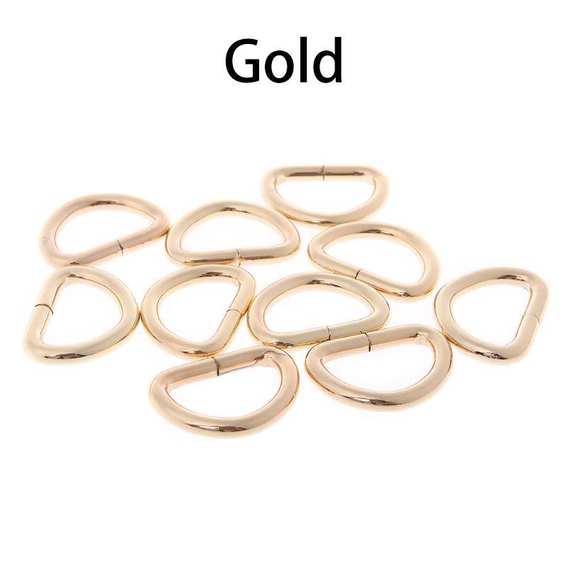 D Ring Metall Gurtband Leder Handtasche Gürtelschnalle Handwerk 10 Stück 16x10mm gold von Joom DACH