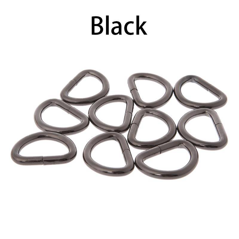 D Ring Metall Gurtband Leder Handtasche Gürtelschnalle Handwerk 10 Stück 16x10mm schwarz von Joom DACH