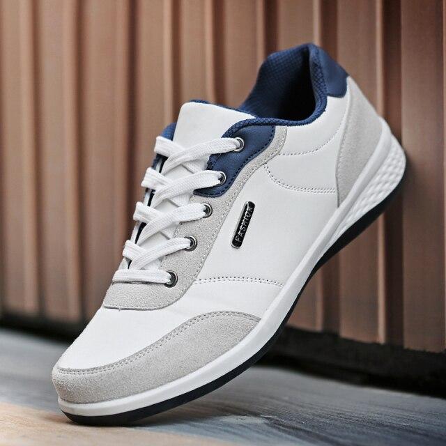 D415 Leder Herrenschuhe England Trend Freizeitschuhe Herren Sneakers Italienisch Atmungsaktiv Freizeit Herrenschuhe Chaussure Homme 7 weiß von Joom DACH