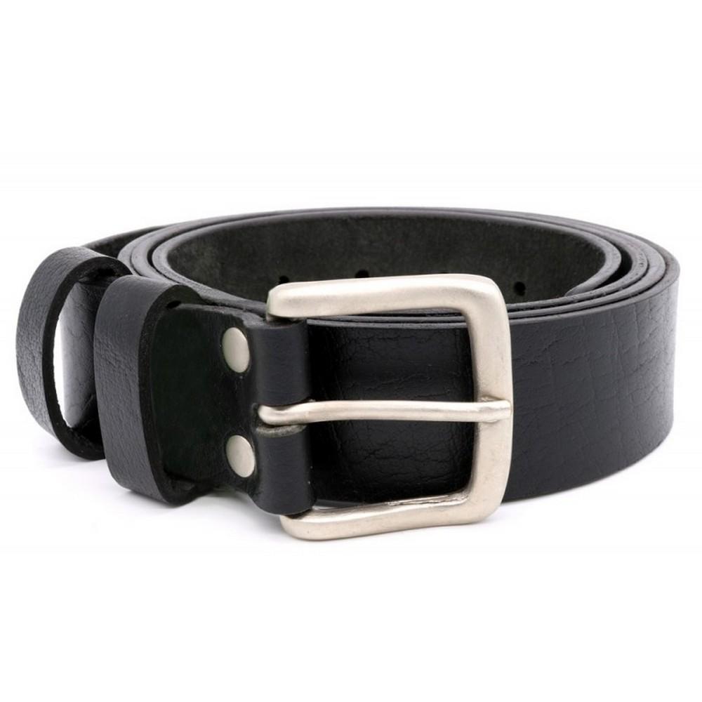 D555 Herren Gavin Kingsize Ledergürtel mit quadratischer Schnalle 52in schwarz von Joom DACH