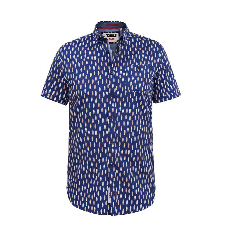 D555 Herren Hackford Surfboard Button-Down-Kingsize-Kurzarmhemd 5XL dunkelblau von Joom DACH