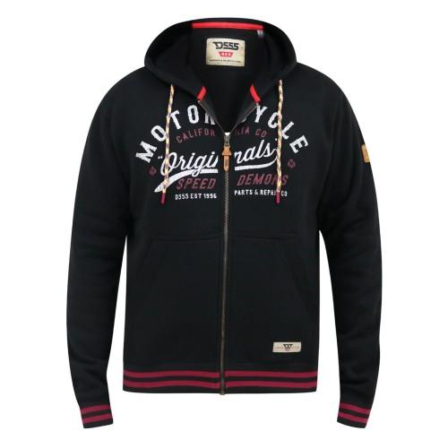 D555 Herren Patrick Text Kingsize Kapuzenpullover mit durchgehendem Reißverschluss XXL schwarz von Joom DACH