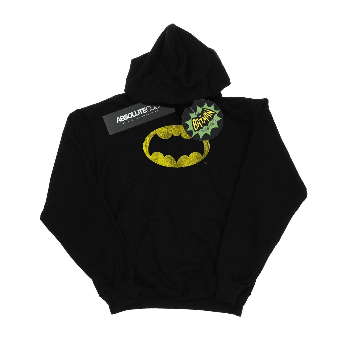 DC Comics Damen/Damen Batman TV-Serie Distressed Logo Kapuzenpullover XXL schwarz von Joom DACH
