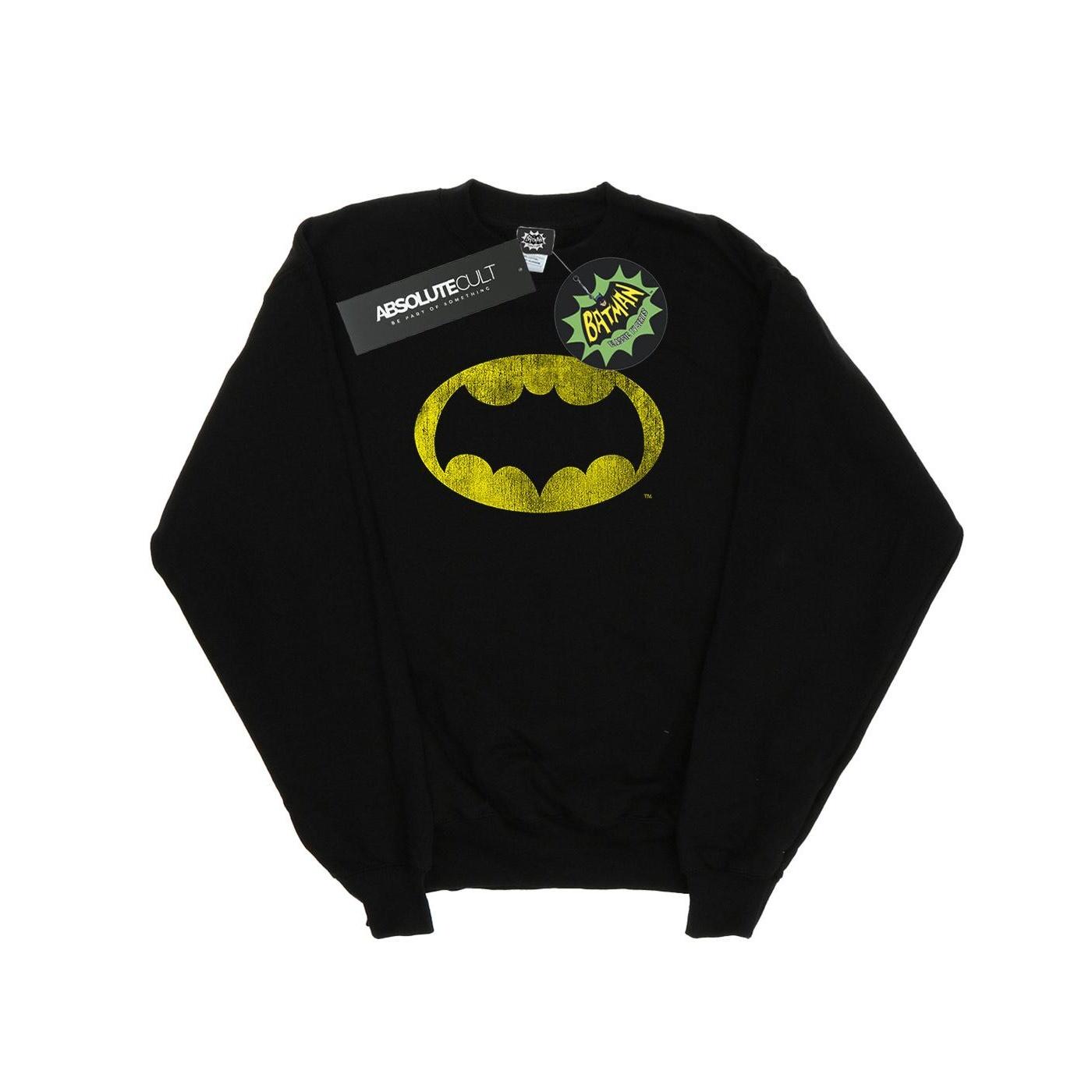DC Comics Damen-Sweatshirt mit Distressed-Logo der Batman-TV-Serie für Damen und Herren XXL schwarz von Joom DACH