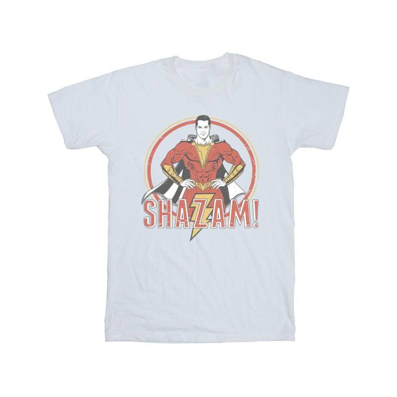 DC Comics Herren Shazam Retro Circle Distressed T-Shirt XL weiß von Joom DACH