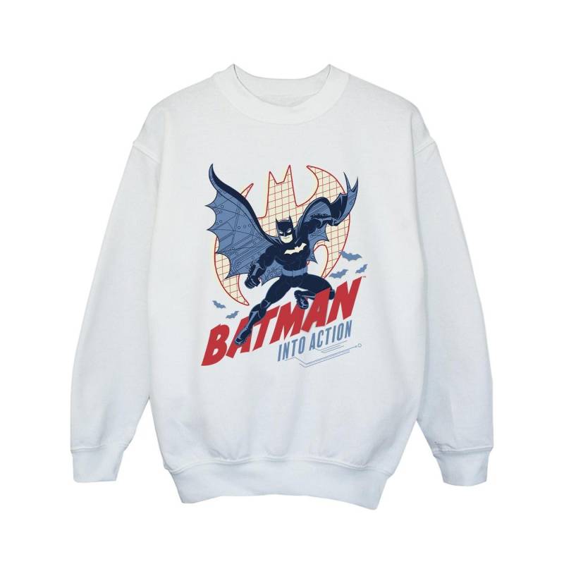DC Comics Mädchen Batman Into Action Sweatshirt 3-4 Years weiß von Joom DACH