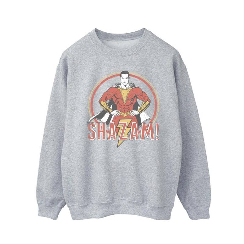 DC Comics Shazam Retro Circle Distressed-Sweatshirt für Herren XXL grau von Joom DACH