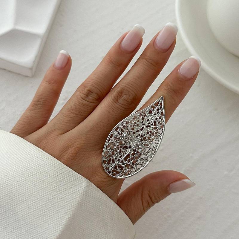 DIEZI 4 Stil Süße Coole Perle Runde Aushöhlen Offene Ringe Frauen Mädchen Mode Punk Gold Silber Farbe Perlen Knöchel Gelenk ring von Joom DACH