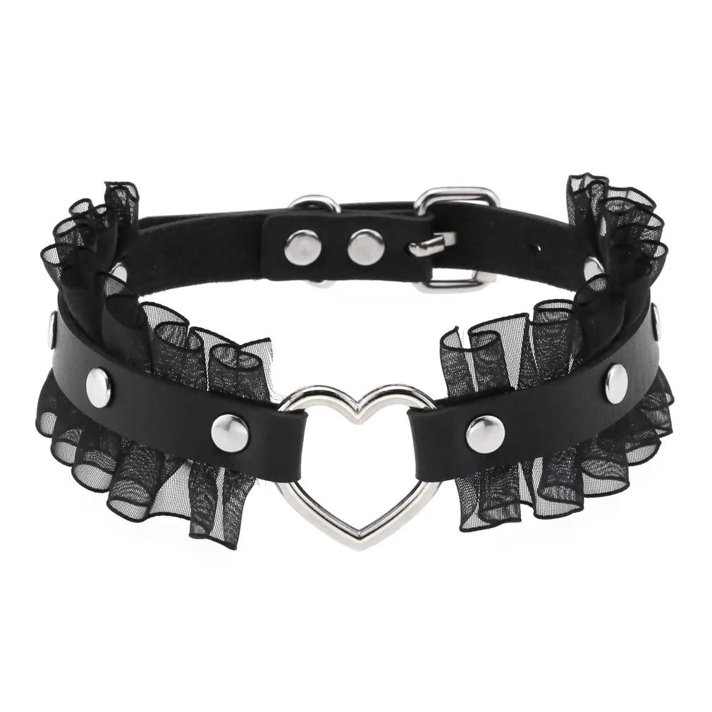 DIEZI Personalisierte Männer Schwarz PU Leder Halsband Halskette Gothic Kragen Halskette Drehmomente Für Frauen Boho Vintage Party Schmuck von Joom DACH