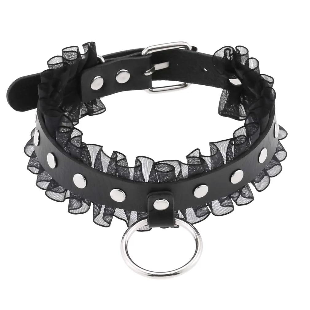 DIEZI Personalisierte Männer Schwarz PU Leder Halsband Halskette Gothic Kragen Halskette Drehmomente Für Frauen Boho Vintage Party Schmuck von Joom DACH