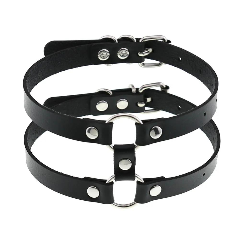 DIEZI Personalisierte Männer Schwarz PU Leder Halsband Halskette Gothic Kragen Halskette Drehmomente Für Frauen Boho Vintage Party Schmuck von Joom DACH