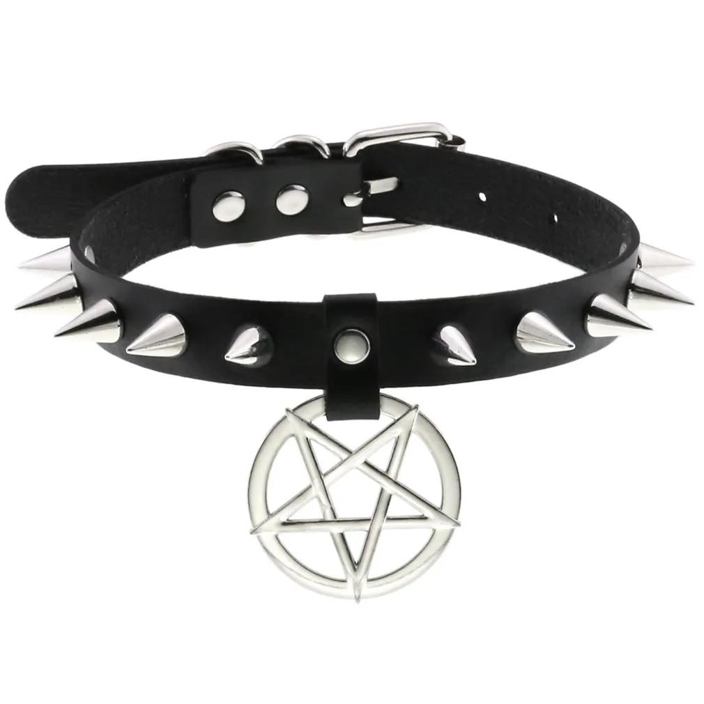 DIEZI Personalisierte Männer Schwarz PU Leder Halsband Halskette Gothic Kragen Halskette Drehmomente Für Frauen Boho Vintage Party Schmuck von Joom DACH
