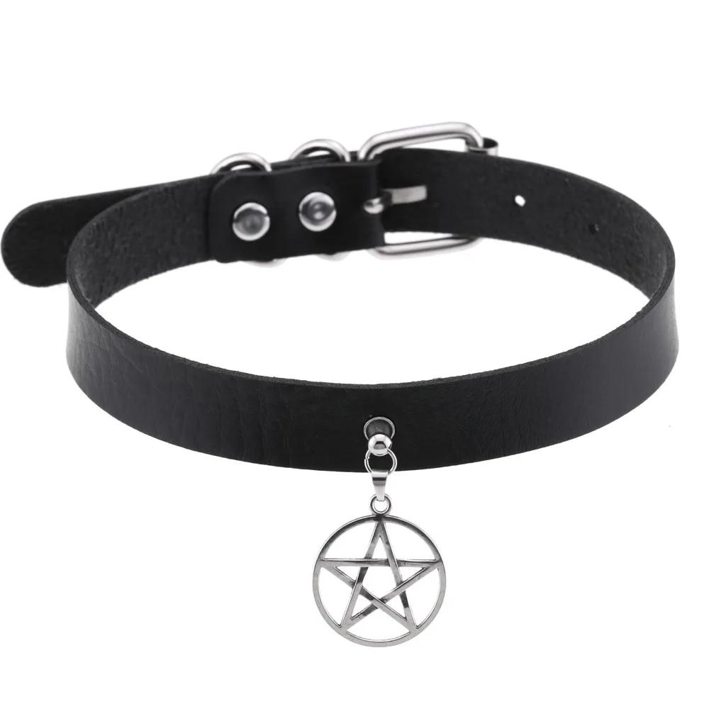 DIEZI Personalisierte Männer Schwarz PU Leder Halsband Halskette Gothic Kragen Halskette Drehmomente Für Frauen Boho Vintage Party Schmuck von Joom DACH