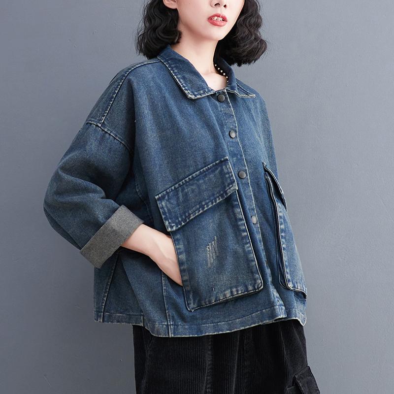 DIMANAF 2023 Neue Plus Größe Frühling Jacke Mäntel Frauen Denim Mäntel Casual Herbst Lose Baumwolle Tasten Bat Übergroßen Kurze Jacke 2XL blau DIMANAF 2023 Neue Plus Größe Frühling Jacke Mäntel Frauen Denim Mäntel Casual Herbst Lose Baumwolle Tasten Bat Übergroßen Kurze Jacke 2XL blau von Joom DACH