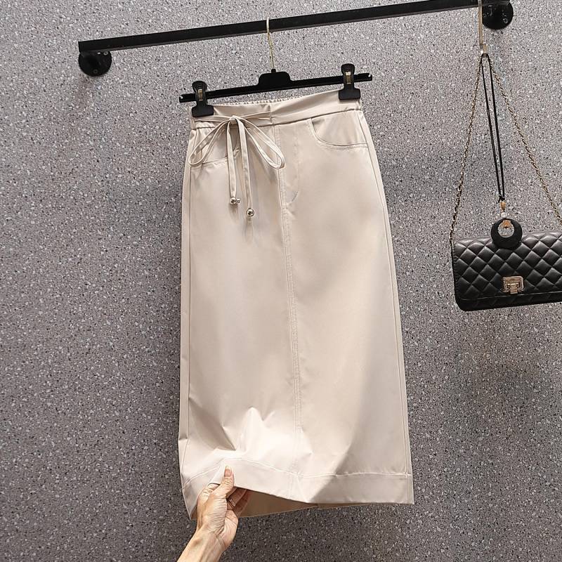 DIMANAF 2025 Sommer Damen Übergröße Röcke Vintage Elastisch Uni A-Linie Elegante Röcke Neu Hohe Taille XL khaki von Joom DACH