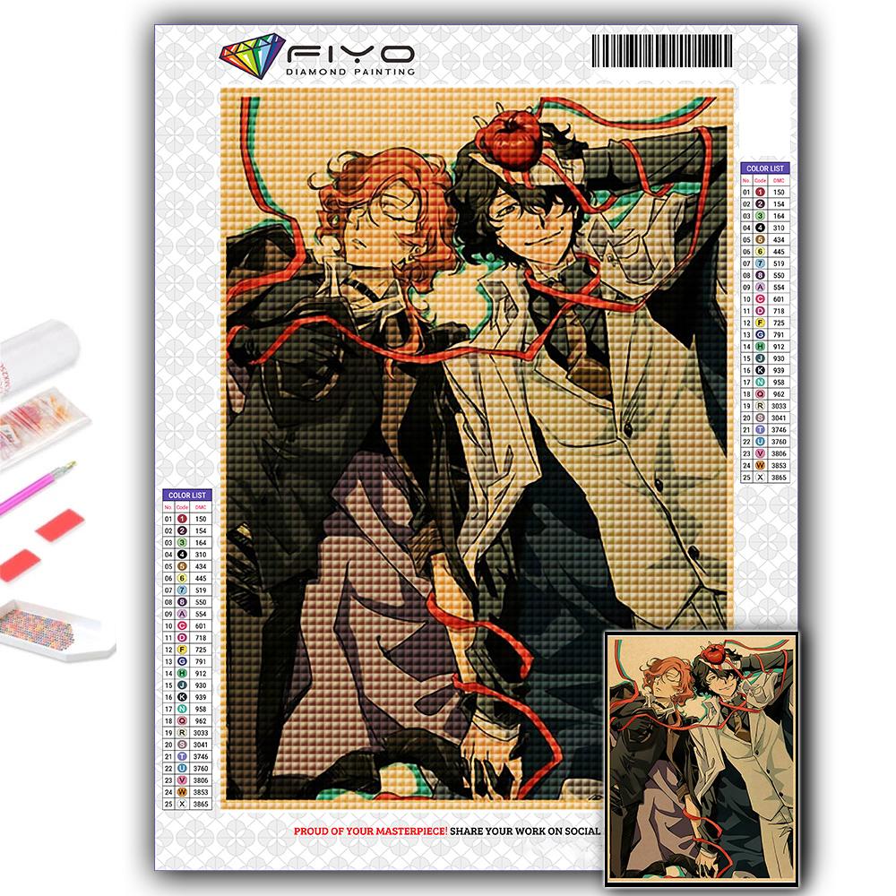 DIY 5D Diamant Malerei Anime Bungou Stray Dogs Kreuzstich Kit Vollbohrer Stickerei Mosaik Kunst Bild von Strass Geschenk Full Round 20X30CM von Joom DACH