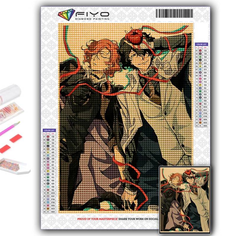 DIY 5D Diamant Malerei Anime Bungou Stray Dogs Kreuzstich Kit Vollbohrer Stickerei Mosaik Kunst Bild von Strass Geschenk Full Round 20X30CM von Joom DACH