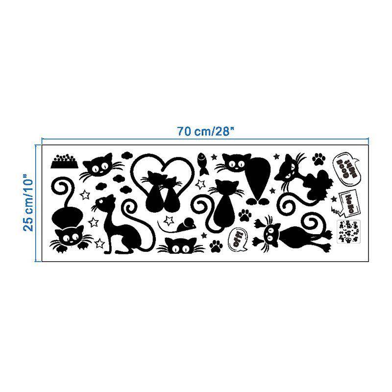DIY Dekoration Wandtattoos PVC Wandbild Kunst Cartoon Katze Lichtschalter Telefon Tiere Wandaufkleber schwarz von Joom DACH