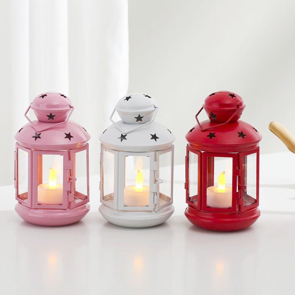 DIY Eisen Wind Lampe Wind-proof Leuchter Laterne Ornament Hohl Stern Kerze Halter Desktop schwarz von Joom DACH