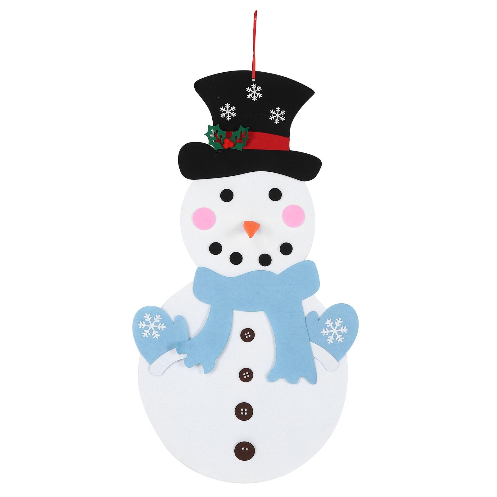DIY Filz Weihnachts Schneemann Spiel Set Abnehmbares Ornament Weihnachten Wandbehang Deko Blauer Schal von Joom DACH