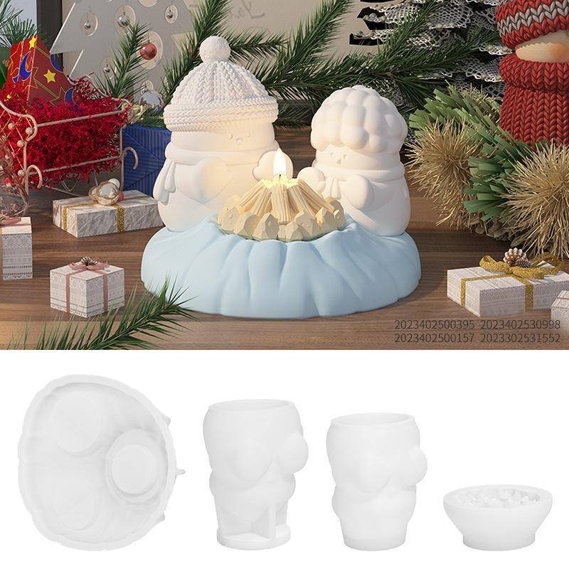 DIY Gipsform Schneemann Ornament Grill Backen Kneten Aromatherapie Kerze Silikonform WPP3987-NO.3 von Joom DACH
