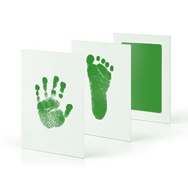DIY Hand- und Fußabdruck-Set für Neugeborene, Stempelkissen, Fotorahmen, Handabdruck, Kleinkinder-Souvenir, Zubehör, sicheres, sauberes Babyparty-Geschenk grün von Joom DACH