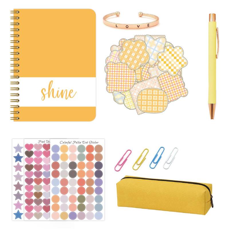 DIY Journal Kit Planner Notebbok Scrapbook & Diary Supplies Set Lustige süße Kunst- und Bastelsachen gelb von Joom DACH