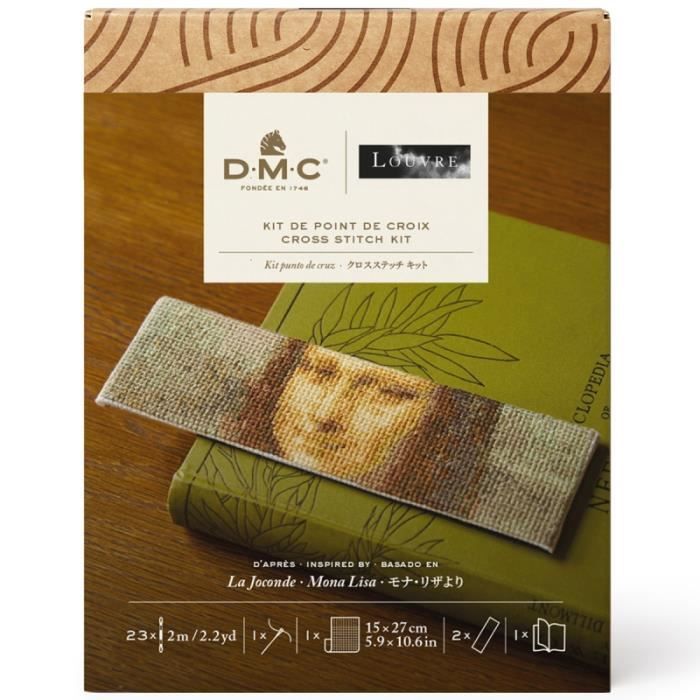 DIY Kreuzstich-Stickset – DMC – Lesezeichen – Der Louvre Mona Lisa – Erwachsene – Gemischt von Joom DACH