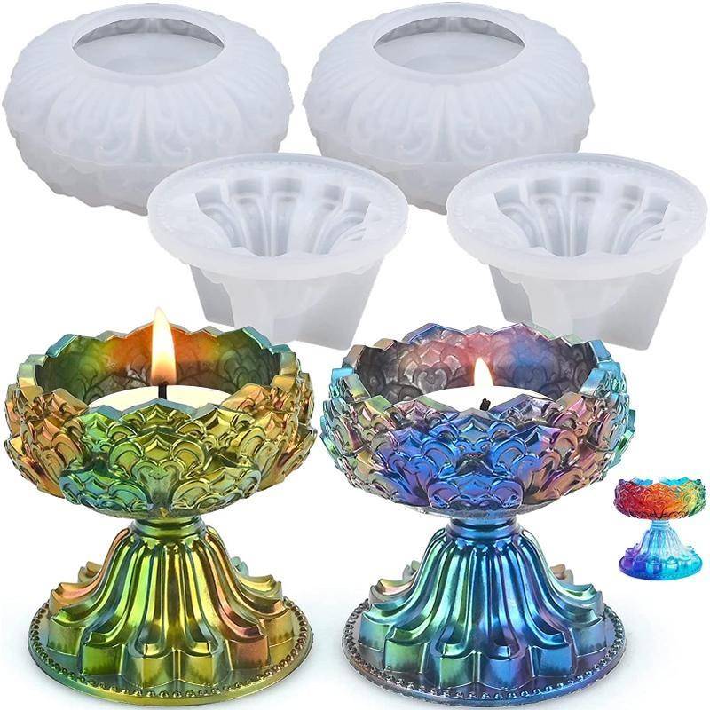 DIY Kristall-Epoxidharz-Form, Lotus-Kerzenhalter, Spiegel-Silikonform von Joom DACH