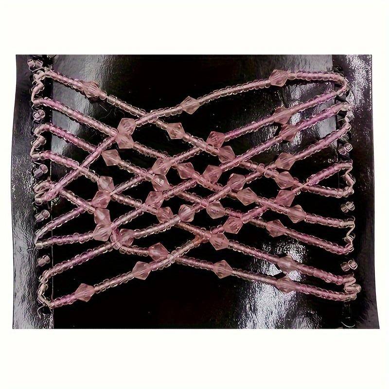 DIY Perlen Haarkämme Frauen Magischer Haarkamm Krabbe Elastische Haarklammer Easy Lazy Updo Haarschmuck Dutt Pferdeschwanzhalter Kamm rosa von Joom DACH