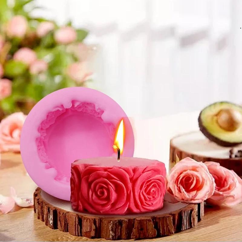 DIY Rose Blume Shap Silikon Kerze Form Seife Formen Handgemachte Ton Werkzeug Hochzeit Geschenk Valentinstag Duft Kerze Dekor B von Joom DACH