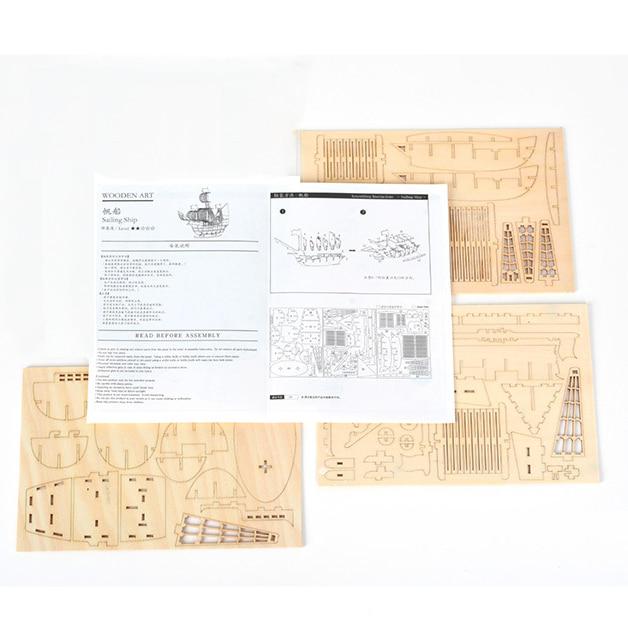 DIY Segelschiff Spielzeug 3D Holzpuzzle Spielzeug Montage Holz Bastelsets Schreibtischdekoration für Kinder Kinder von Joom DACH