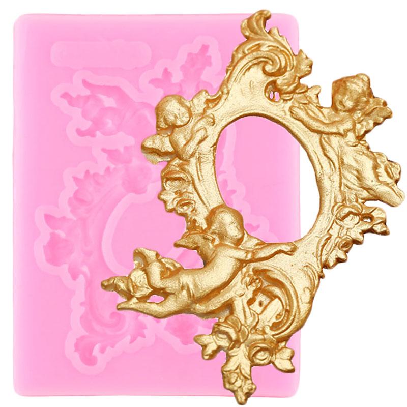 DIY Spiegelrahmen Fondant Kuchen Dekorieren Werkzeuge Schokolade Kuchen Silikonformen Küche Backformen rosa von Joom DACH