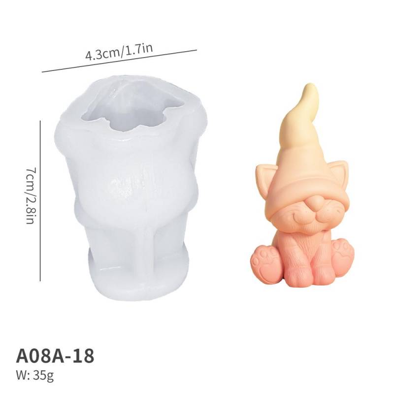 DIY Weihnachts-Aroma-Ornament-Form: 3D Hirsch, Zwerg, Kätzchen und Schneemann Kerze Gipsform von Joom DACH