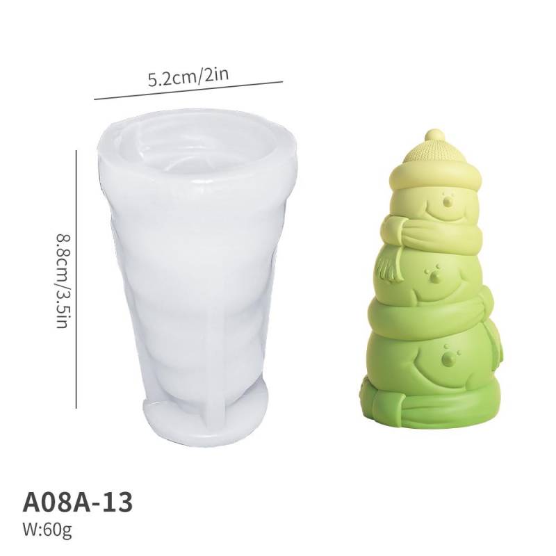 DIY Weihnachts-Aroma-Ornament-Form: 3D Hirsch, Zwerg, Kätzchen und Schneemann Kerze Gipsform von Joom DACH