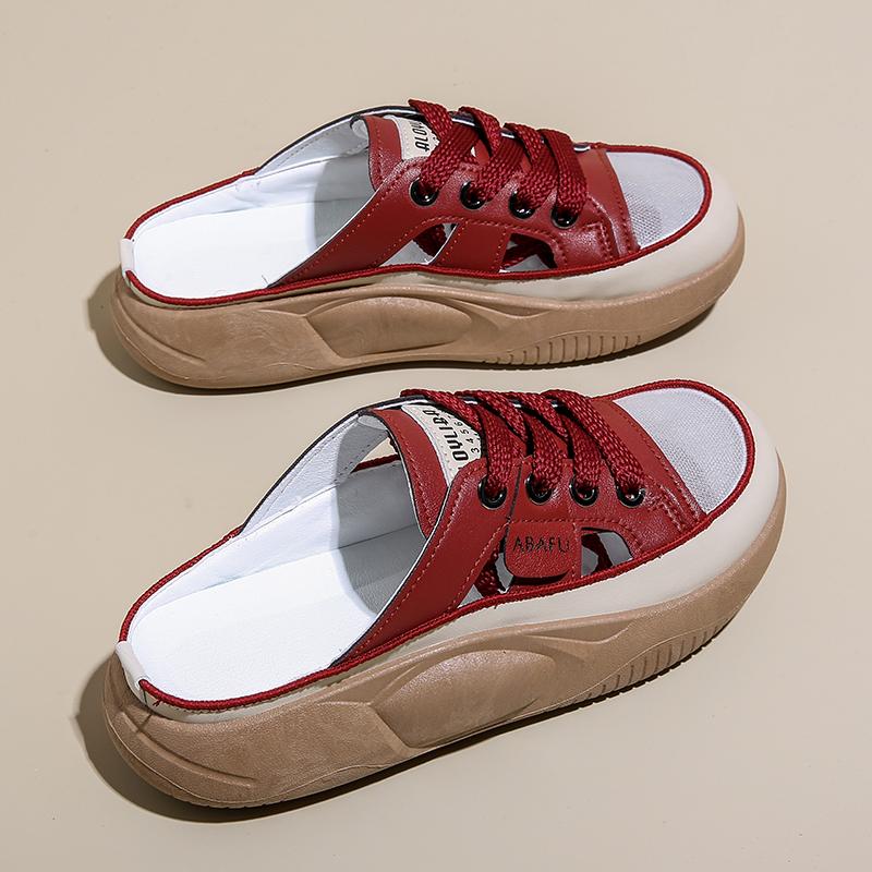 DOGHC Sommer Neue Halbschuhe Baotou Casual Damen Sneakers Outdoor PU Wanderschuhe Damenschuhe Designer Sneakers für Damen 40 von Joom DACH