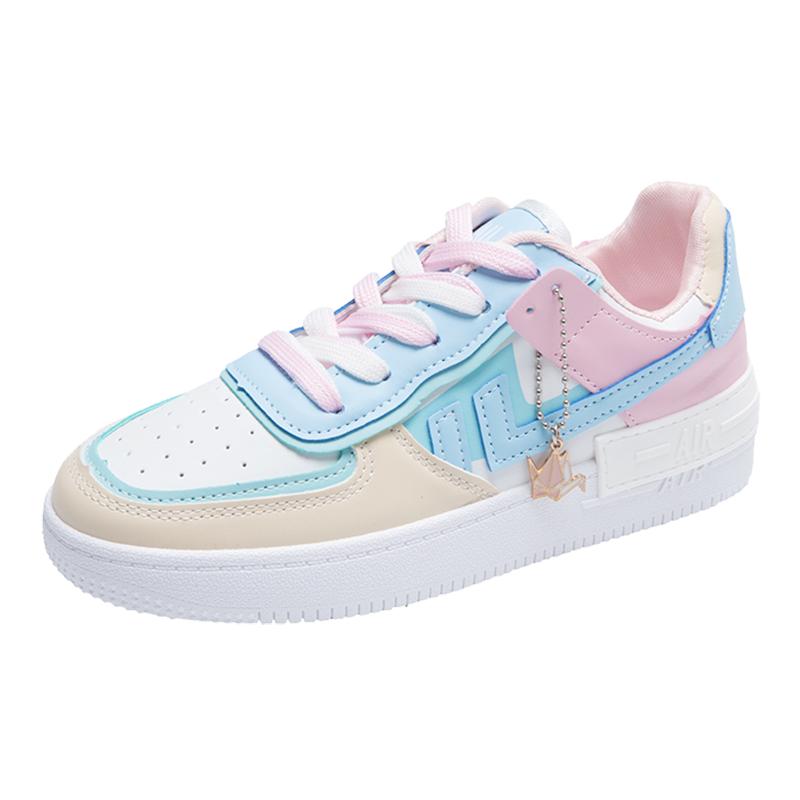 DOGHC Weiße und rosa Sportschuhe für Damen, informelle Schuhe, niedrige Plateauschuhe, Vulkanisierte Schuhe, Farbe Blau 37 von Joom DACH