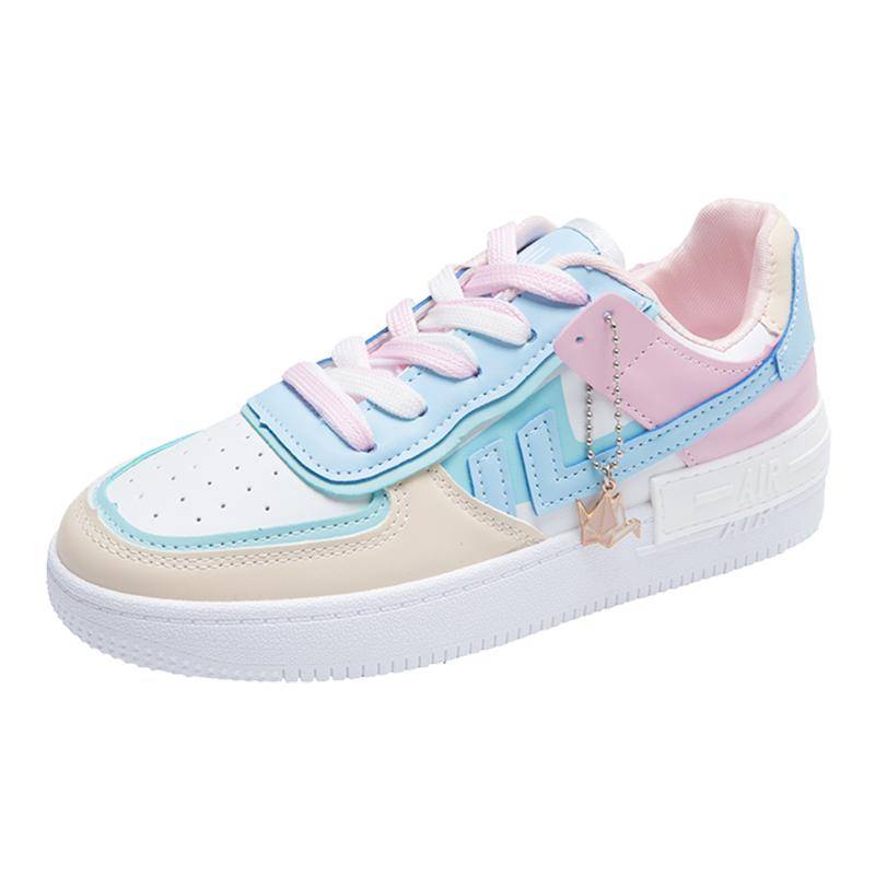 DOGHC Weiße und rosa Sportschuhe für Damen, informelle Schuhe, niedrige Plateauschuhe, Vulkanisierte Schuhe, Farbe Blau 37 von Joom DACH