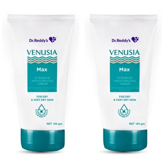 DR. Reddy’s Venusia Max für trockene Haut mit Sheabutter & Kakaobutter - Packung mit 2x150g Intensiv feuchtigkeitsspendende Creme von Joom DACH