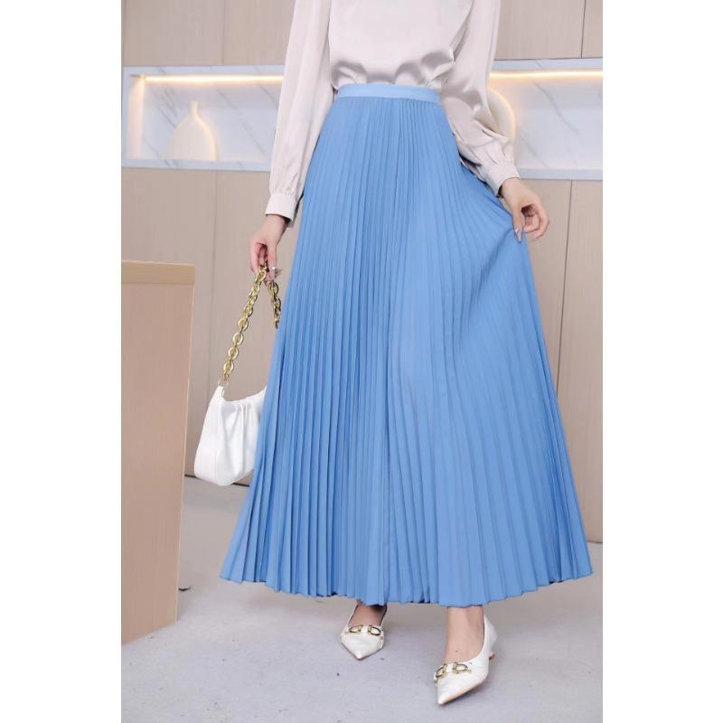 DX~~ Neue drapieren Faltenrock langer Rock Damen Frühjahr neue hoch taillierte drapierte Rock Frühling und Herbst Farbe Rock One size von Joom DACH