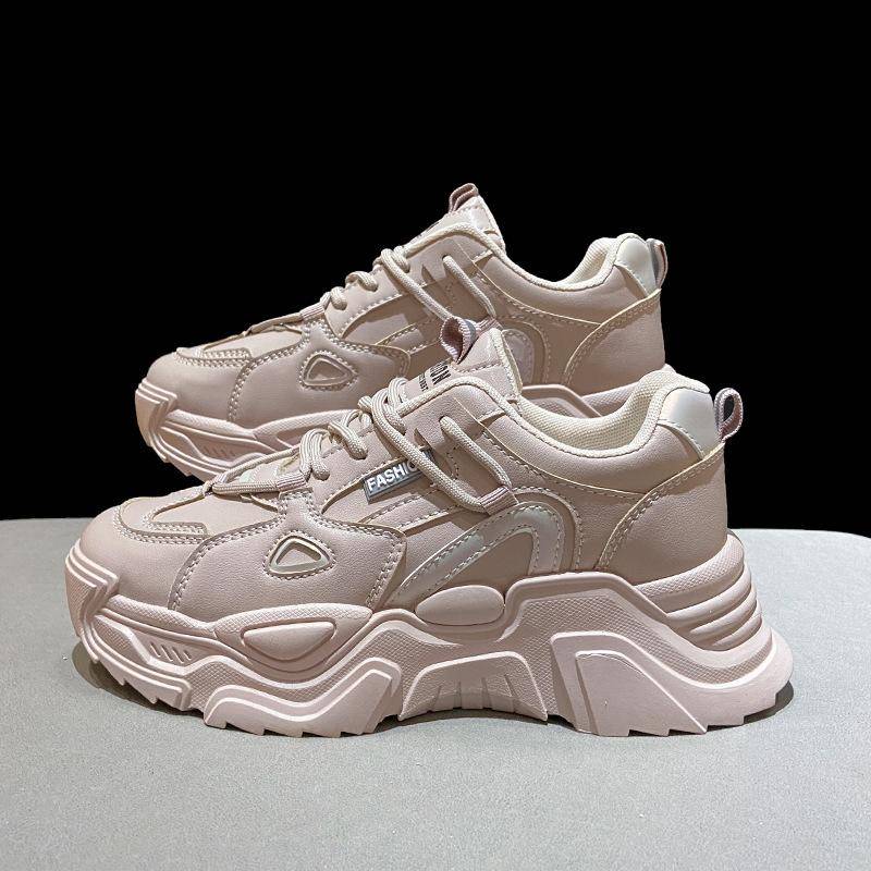 Dad Shoes Damen Herbst Neu Leder Atmungsaktiv Füße Klein Wild Lässig Sneaker Slim Fit Damenschuhe Mode 40 von Joom DACH