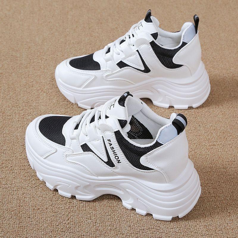 Dad Shoes Damen Klein Sommer Weiß Höhe Erhöhende Einlegesohle Damenschuhe Sommer Atmungsaktives Mesh Studenten Sneaker 40 schwarz von Joom DACH