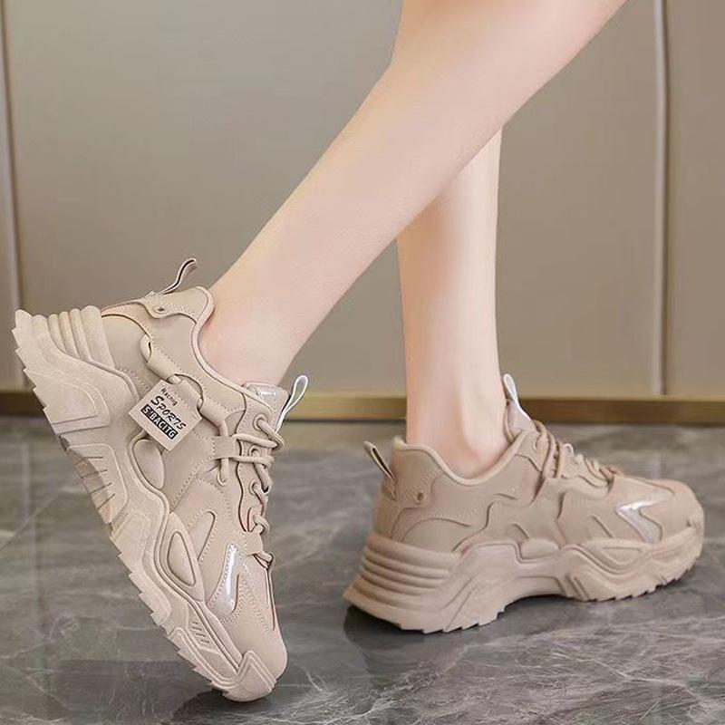 Dad Shoes Damen Modische Neue Frühjahrsschuhe All-Matching Höhenerhöhende Board-Schuhe Plateau Weiße Schuhe Sport Damenschuhe 40 von Joom DACH