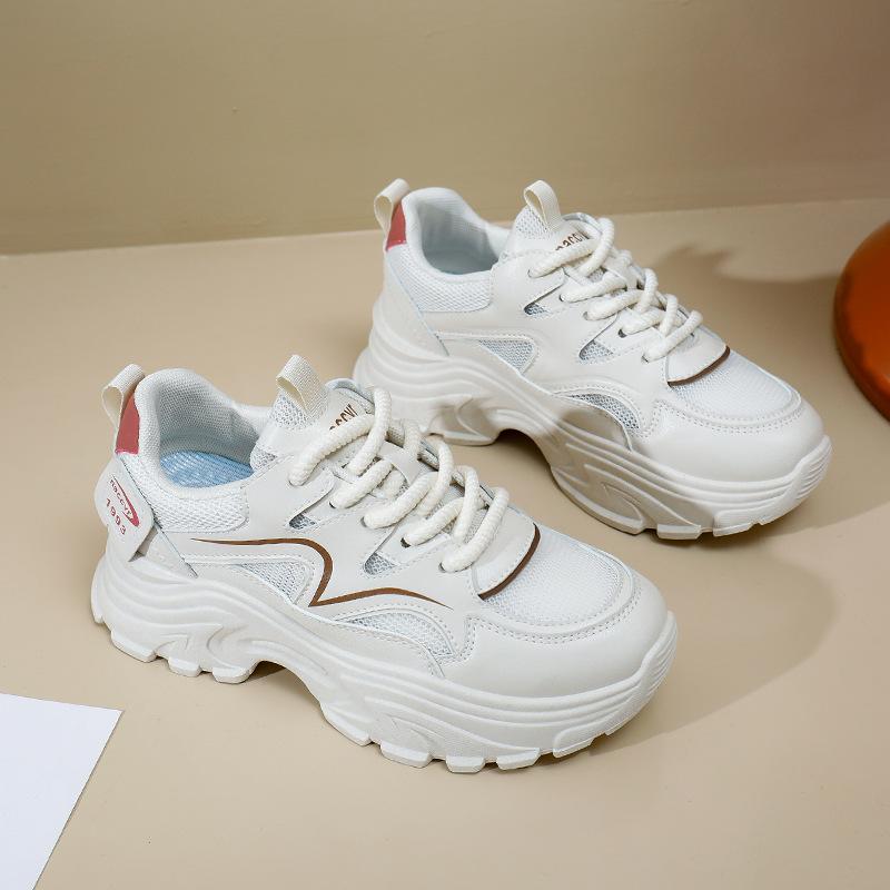 Dad Shoes Damen Sommer Neu Ins Style Studentenmode Schuhe Dicke Sohle Erhöht Freizeit Sneaker 40 beige von Joom DACH