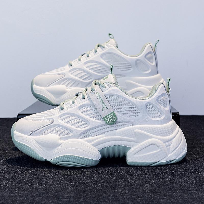 Dad Shoes Damen Weiße Schuhe Herbst Neu Allround Plateau Muffin Echtleder Lässig Sport Super Beliebt INS Mode 40 grün von Joom DACH