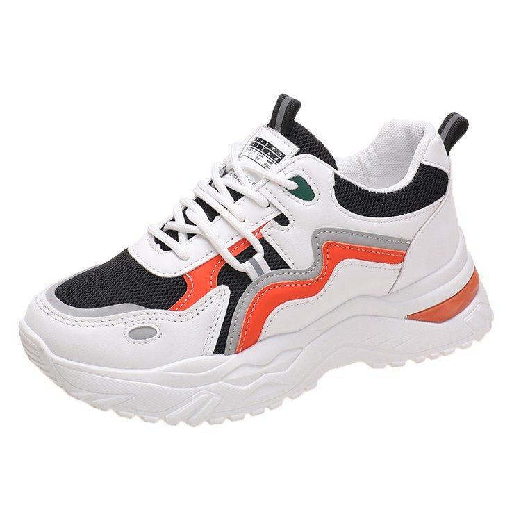 Daddy Schuhe Damen Frühling Neue Muffin Weiche Unterseite Mesh Atmungsaktive Spitze Farbblock Damen Casual Sneaker 40 von Joom DACH